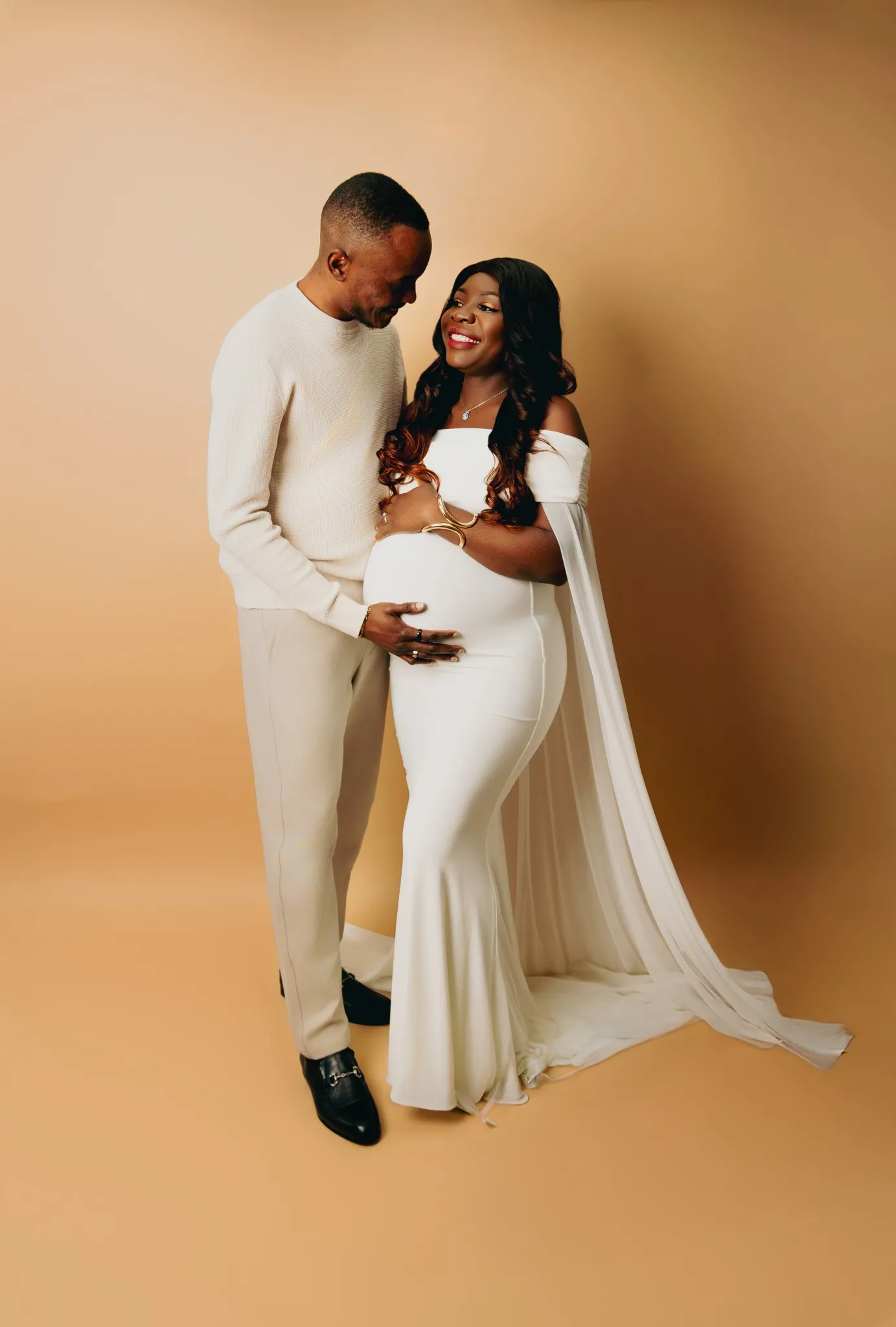 Eagle Productions Maternity Couple Studio Beige