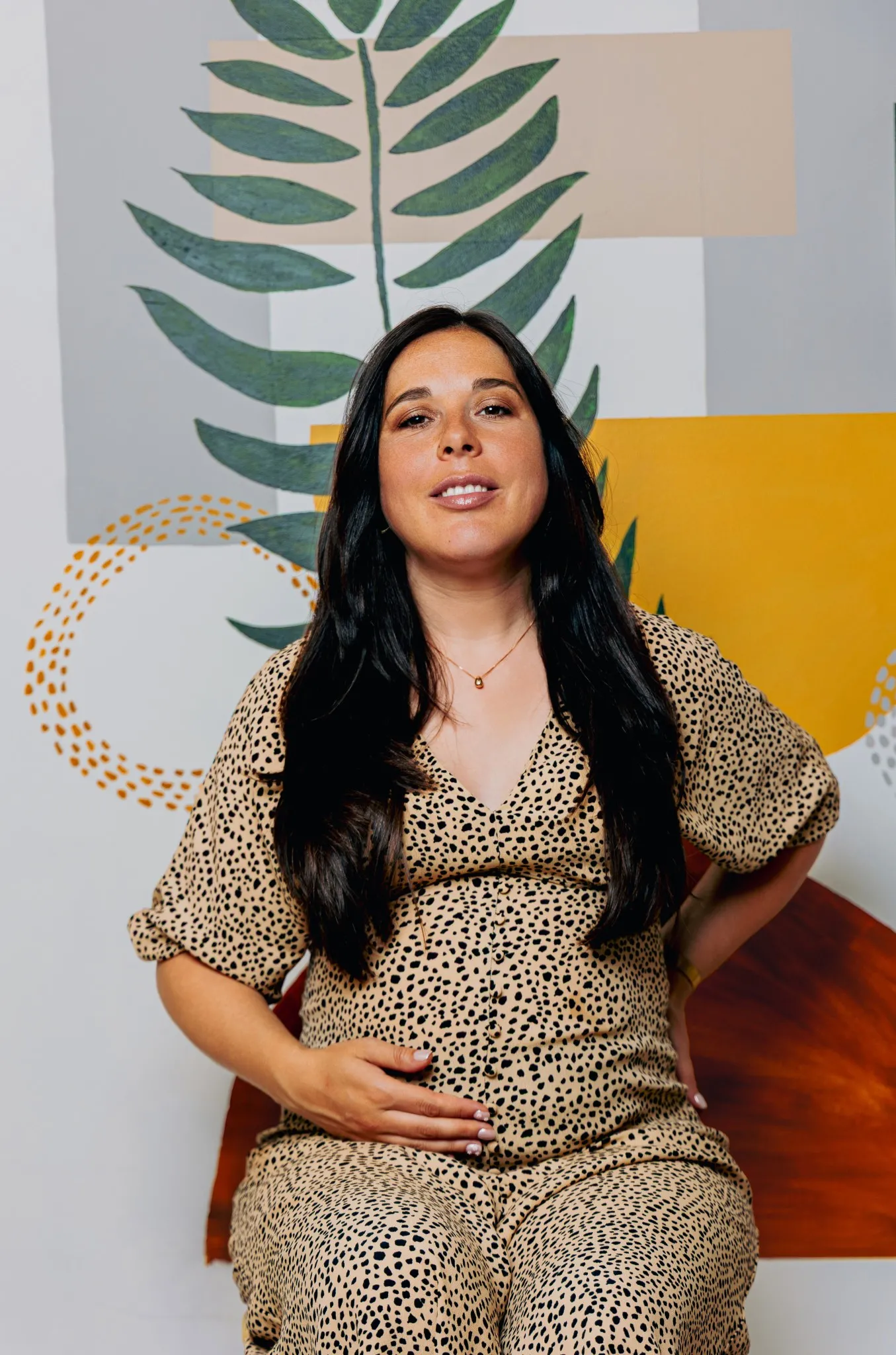 Eagle Productions Maternity Woman Leopard Dress Botanical