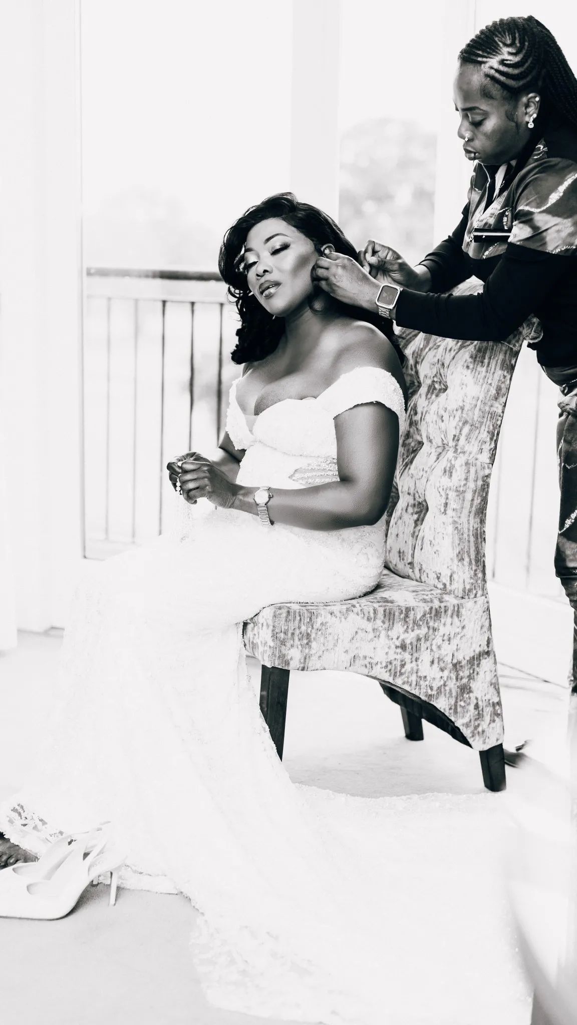 Eagle Productions Weddings Engagements Couple Black White Balcony