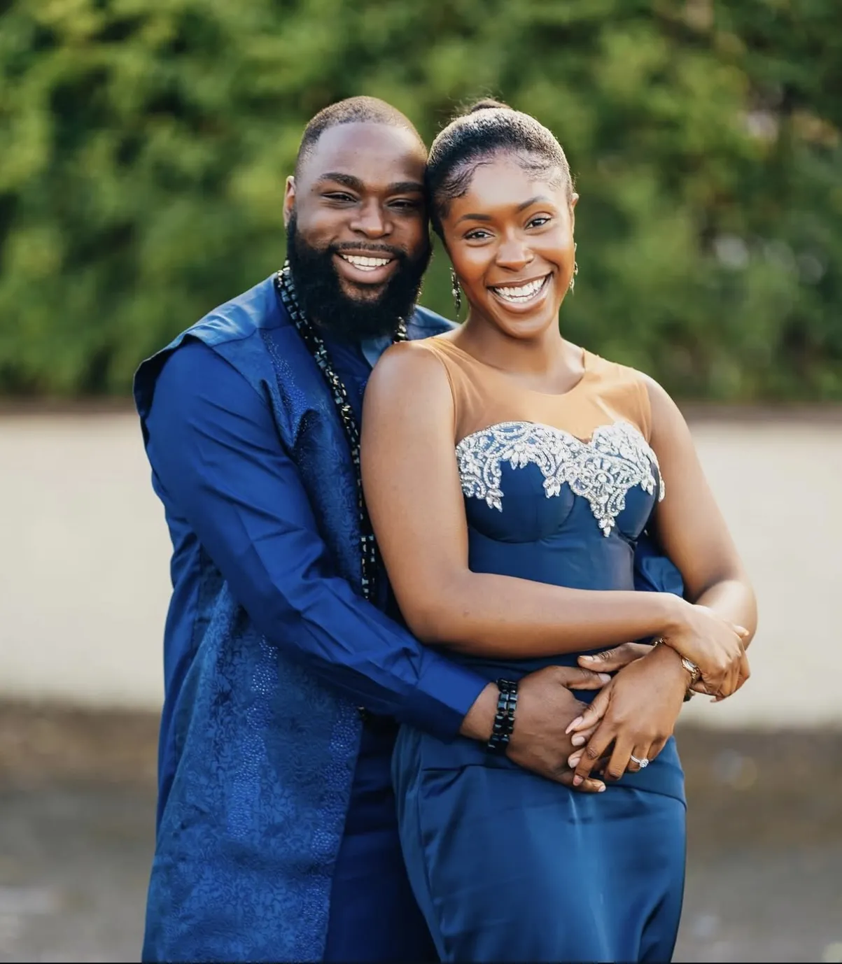 Eagle Productions Weddings Engagements Couple Blue Outfits Smiling