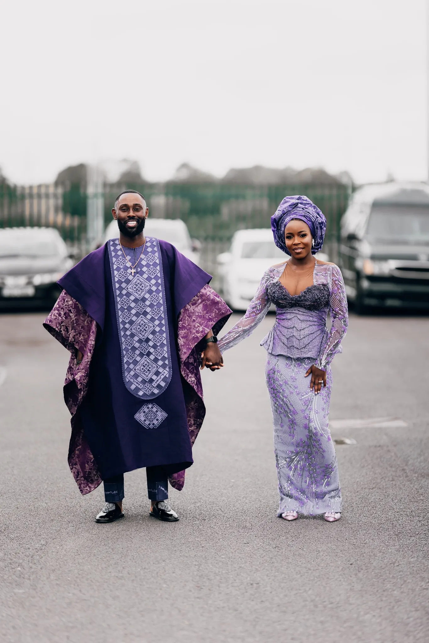 Eagle Productions Weddings Engagements Couple Purple African Attire Street