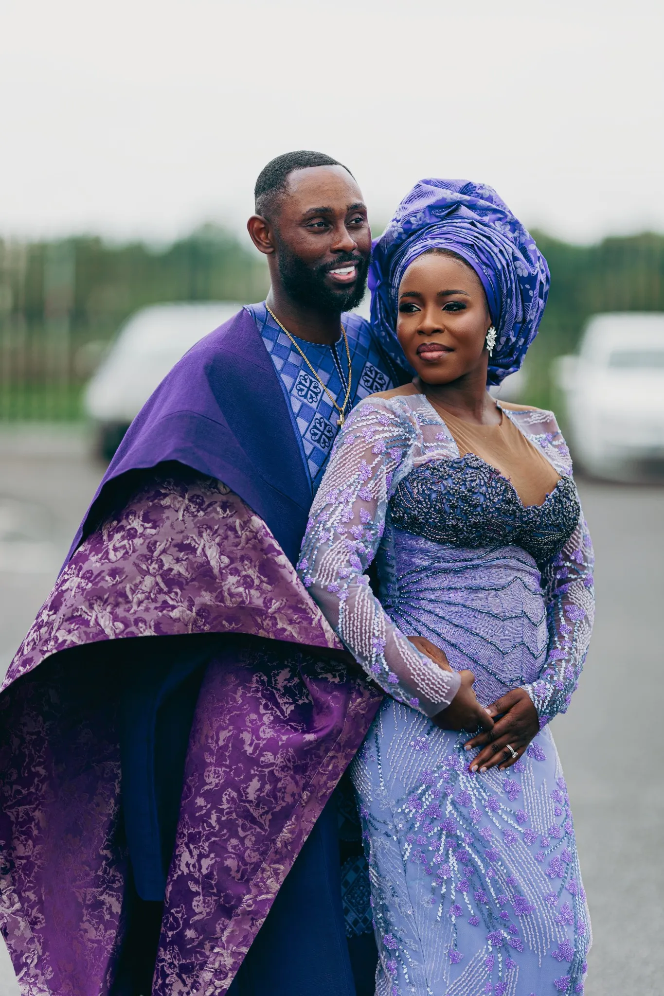 Eagle Productions Weddings Engagements Couple Purple Lace Outdoor