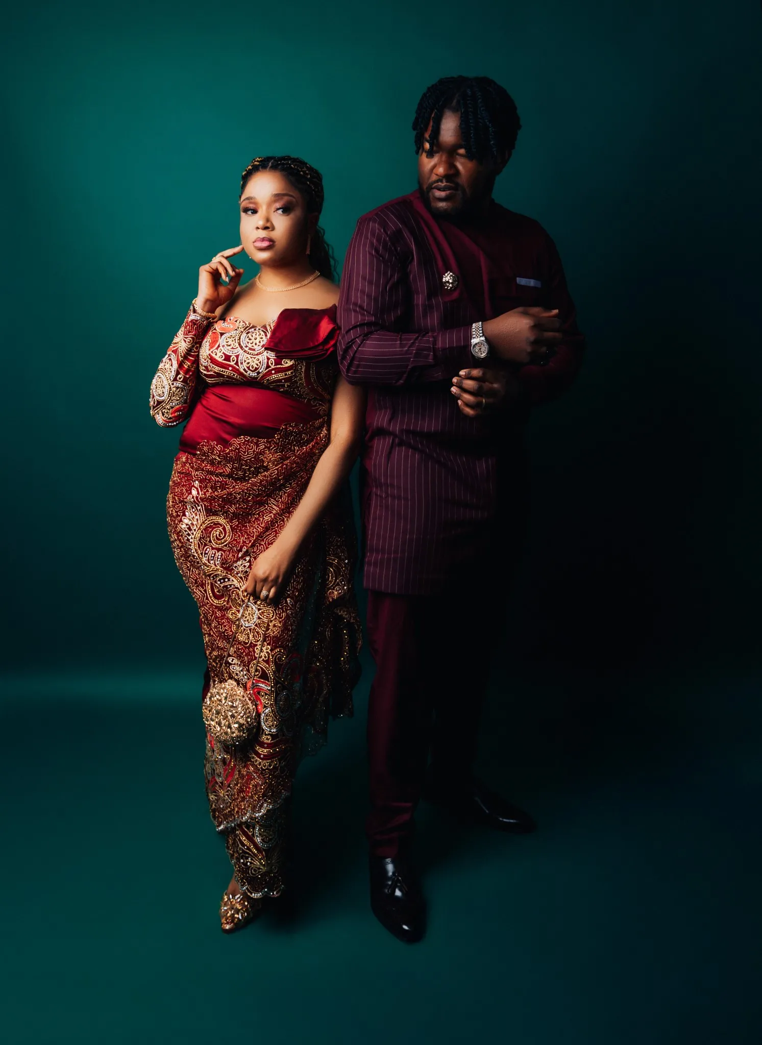 Eagle Productions Weddings Engagements Couple Teal Background Formal