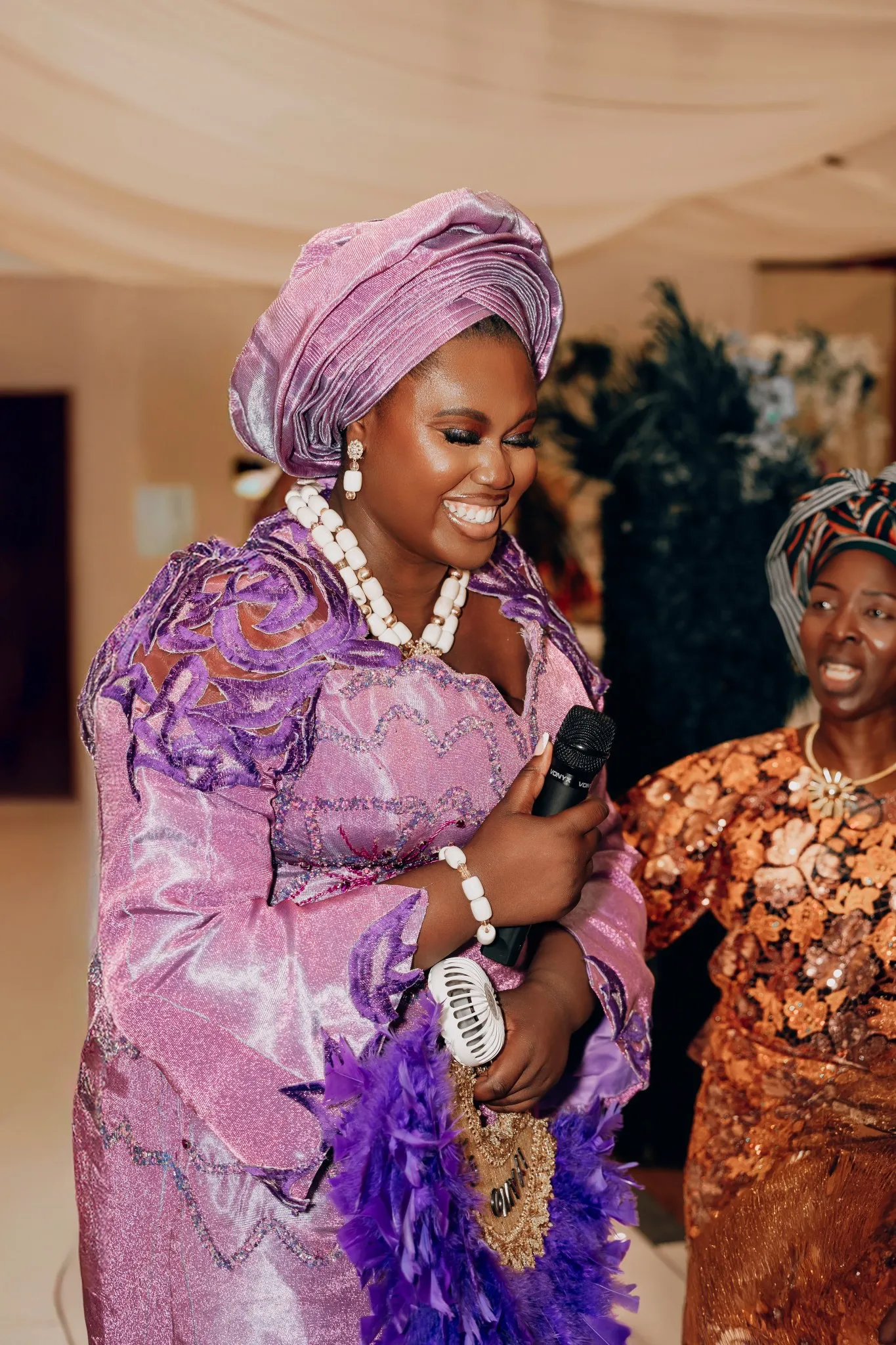 Eagle Productions Weddings Engagements Woman Purple Lace Headwrap Portrait