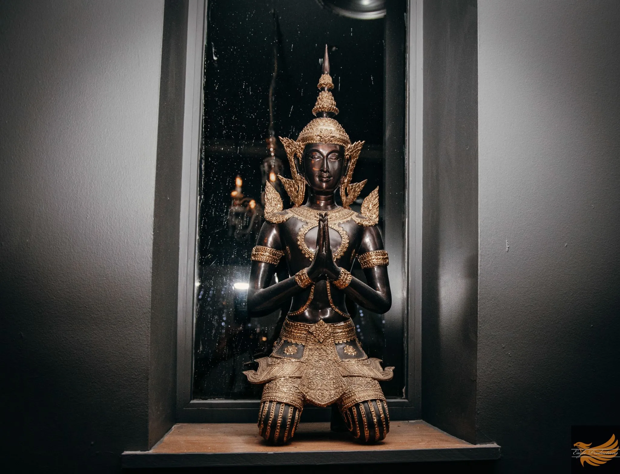 Intricate Thai Buddha statue in a serene pose